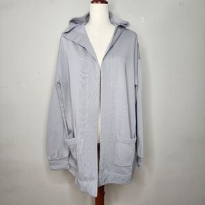 NWT‎ Bobi Los Angeles Grey Hooded Long Sleeve Cardigan Size Medium